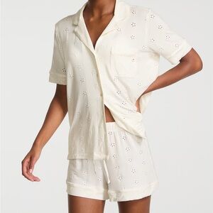Victoria’s Secret Modal Cream Eyelet Pajama Set - XS